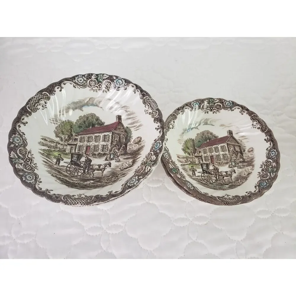 Johnson Brothers Heritage Hall Pennsylvania Fieldstone Fruit Dessert Bowl Lot 4